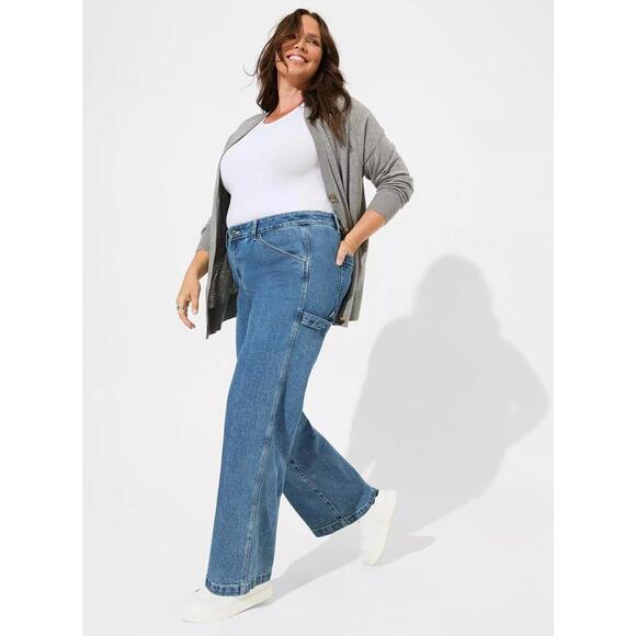 Torrid High-Rise Carpenter Jeans Classic Denim Size 18 - Picture 1 of 6